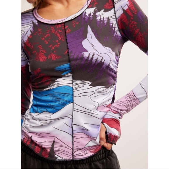 FP MOVEMENT by Free People Right On Run Long Sleeve Layer Tee•Size L•NWOT! - Picture 5 of 11